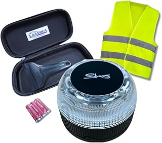 Genérico DGT Approved Emergency Light – Beacon V16 – Connected DGT – Geolocalizable – Reflective Vest – Ice Scraper – Case – Emergency Car Kit –