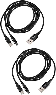 UKCOCO 2 Pçs Linha De Dados Carregador USB Carregador De Telefone Carregador De Celular Tipo De Cabo Linha De Cabo USB Y Cabo 3 Em 1 Cabo De Carregamento Cabo De Cabeça Dupla Cabo De