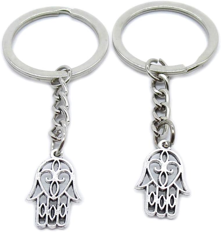 100 Pieces Keyring Keychain Wholesale Suppliers Jewelry Clasps YK1141 Hamesh Hamsa Hand of Fatima
