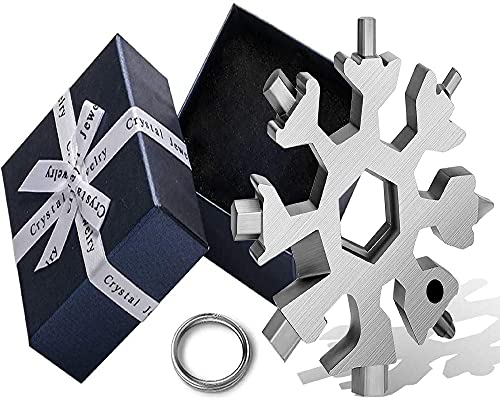 SunAurora Multi Herramienta Copo de Nieve, 18-en-1 Multiherramienta de Acero Inoxidable, Portátil Llave Hexagonal Abrebotellas Cover