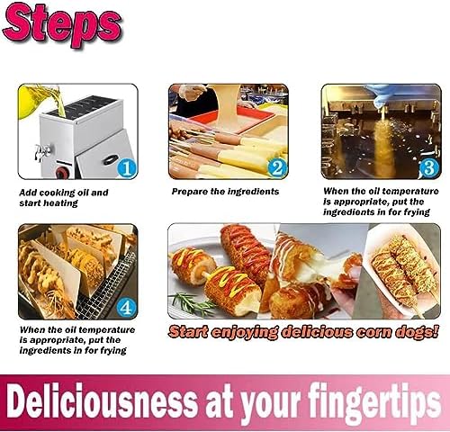 Commercial Hot Dog Stick Machine, 21L Sausage & Cheese Fryer with Precise Thermostat, Perfect for Corn Dogs & Deep Frying - Ideal Catering Equipment