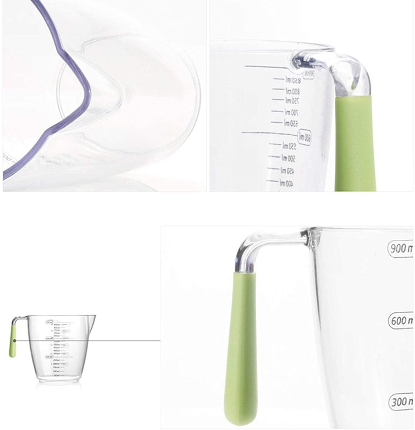ZORILO Messbecher aus Edelstahlglas, Messbecher aus Champagnerglas mit Skala, Backen, Wasserbecher, Messwerkzeuge, Küche, DREI Messbecher, Backgeschirr (Color : 3pcs)