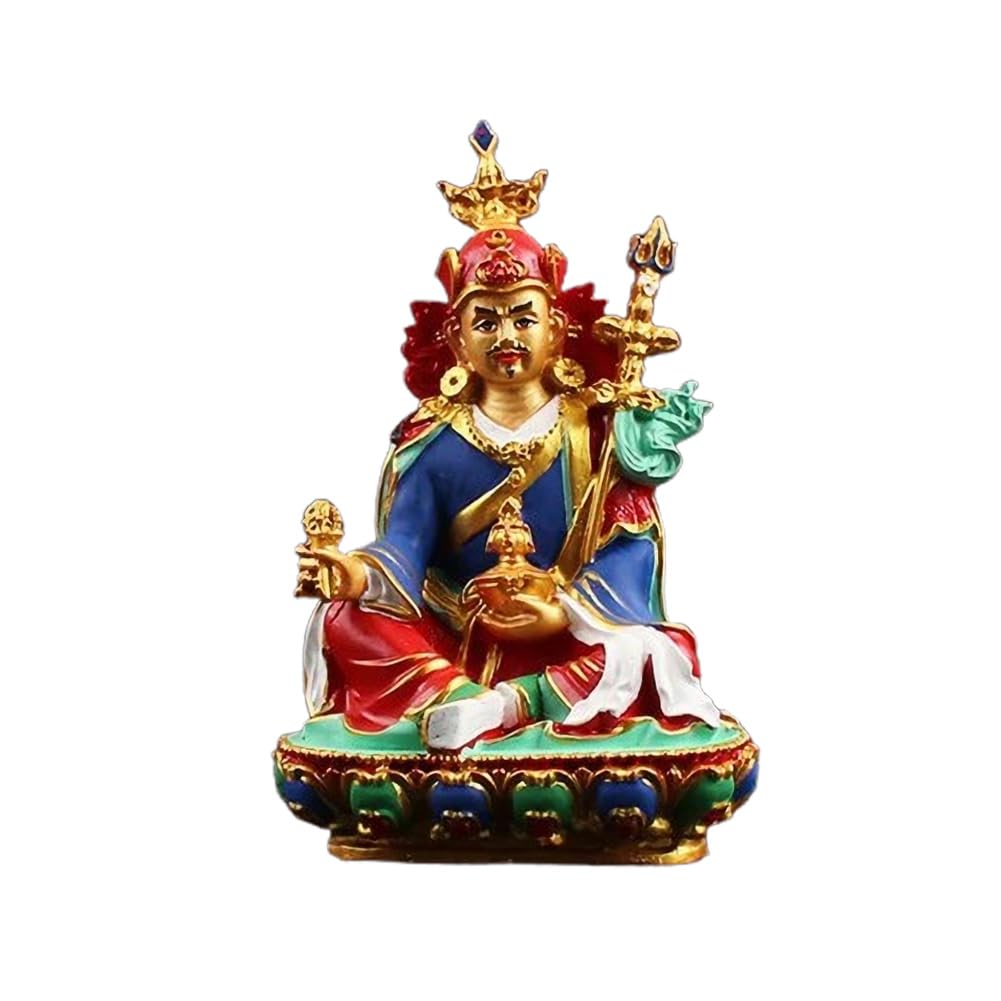 Statua Buddy Figurka Buddyjskie materiały tantryczne Figurka Padmasambhava Pomyślna Wykwintna Ręcznie Malowana Żywica Uroczysta Budda Wystrój Domu