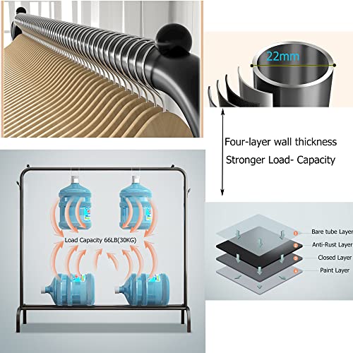 Weashume Metal Clothing Rack Stand With Top Rod And Storage Bottom Shelf Clothes Drying Rack ,Garment Rack Portable Coat Rack For Bedroom Black #TOP3