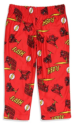 Dc Comics Toddler Boys' Classic The Flash Logo Raglan Sleep Pajama Set (5T) Red #TOP2