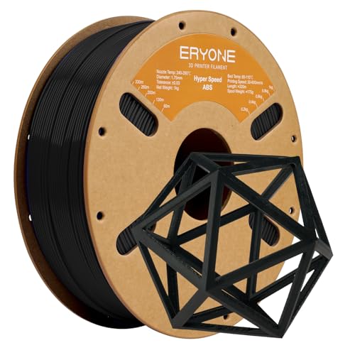 ERYONE High Speed ABS Filament 1.75mm +/- 0.03mm, 3D Printing Filament ABS Fit Most FDM Printer, 1kg (2.2LBS) / Spool, Black