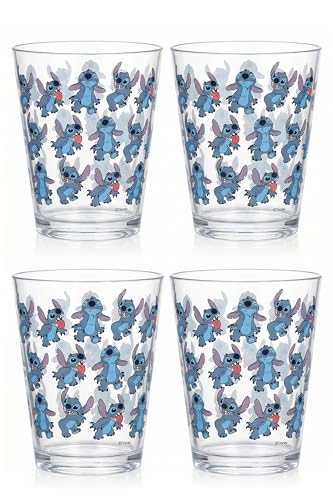 Image of Disney Stitch Acrylic Cups, Dishwasher Safe, 4-Pack