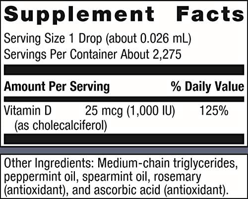 Metagenics MetaKids Vitamin D3 1000 IU Liquid Drops - Supports Bone, Teeth & Immune Health* - High-Absorption, Unflavored Vitamin D3 for Kids* - Non-GMO, Gluten-Free - 2 fl oz (2,275 Servings) - Image 2