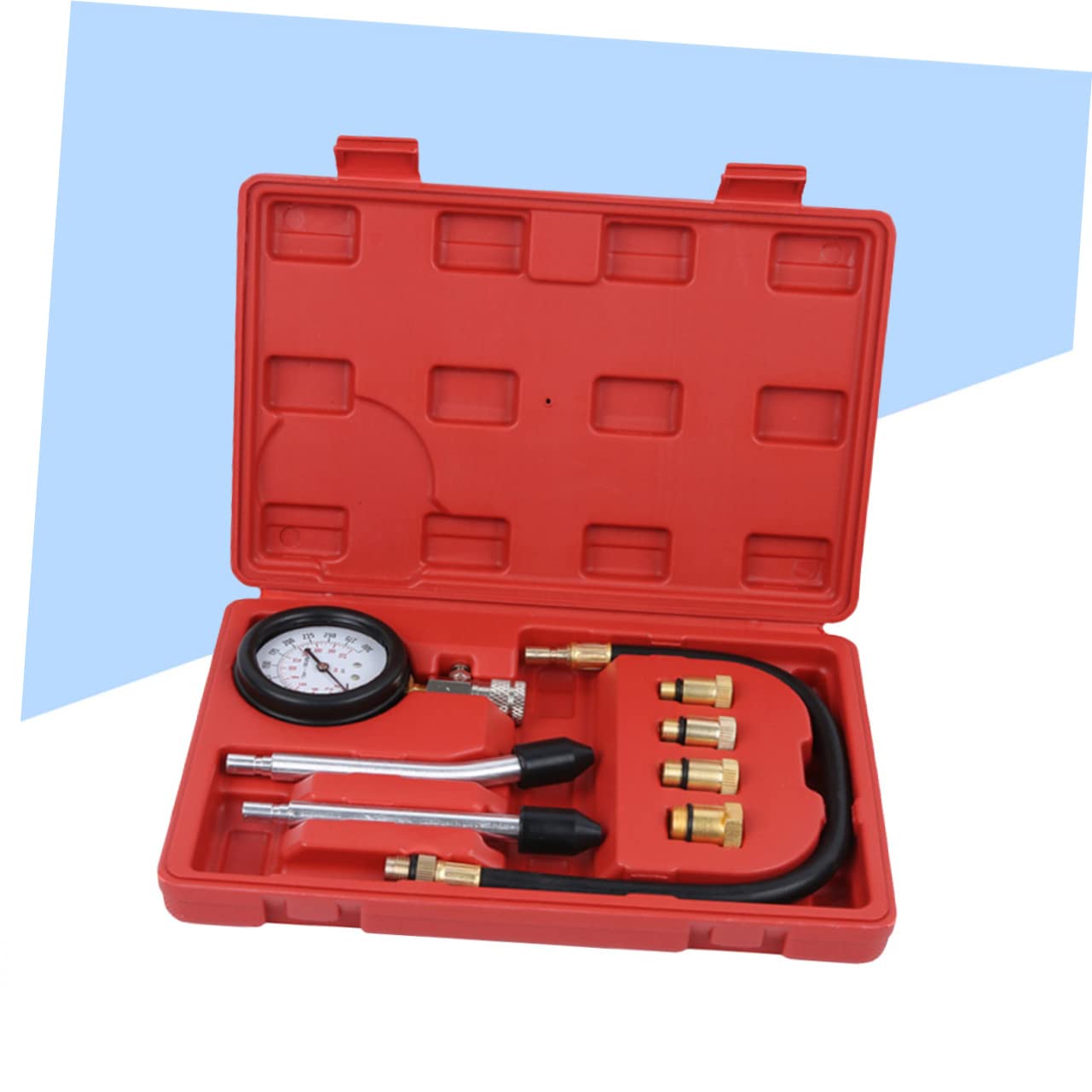 Zerodeko Tester Compressione Cilindri Multifunzionale Adattatore Per Veicoli a Due Ruote Rilevatore Di Perdite Psi e Bar Include Tipi Di Punterie Per Diagnostica e Riparazione Di Motori Ben