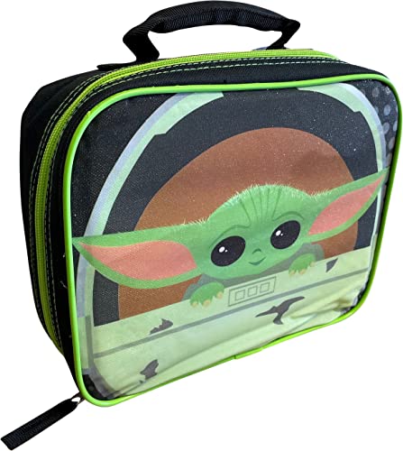 Star Wars The Mandalorian Baby Yoda Insulated Lunch Bag (Black-Green) #TOP1