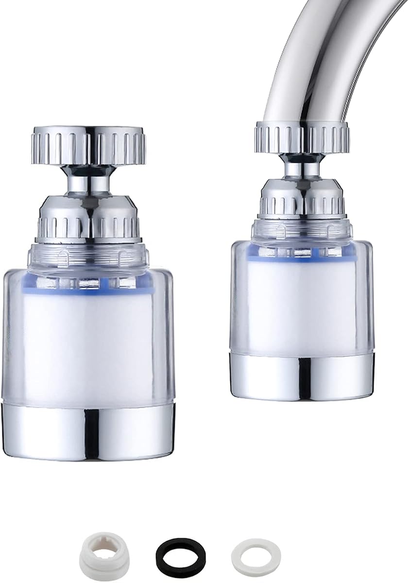 Filtro de grifo giratorio de 360 ​​grados Filtro de grifo de agua del fregadero Purificador de agua Purificador de filtro de grifo para cocina y baño, elimina metales pesados ​​y agua dura (azul)