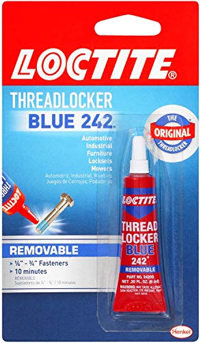 Loctite Heavy Duty Threadlocker, 0.2 Oz, Blue 242, 12 Pack #TOP8