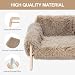 MEWOOFUN Erhöhtes Katzenbett Sofa aus Holz, 56x45cm robust großes Katzensofa – modischer Katzenstuhl mit abnehmbarem Matratzenbezug Belastbar mit 10 kg (Braun, 70x53cm)