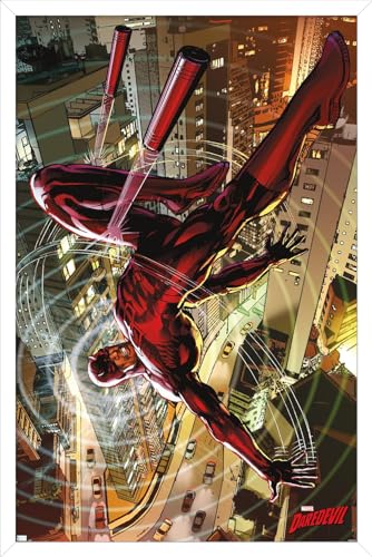 Trends International Marvel Comics Daredevil - Rooftop Cover Wall Poster, 22.4L x 14.7W, White Framed Version