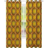 Rideaux de fenêtre en mosaïque marocaine Zellige - Motif traditionnel oriental floral - 2 panneaux de 52 x 72 cm - Pour chambre à coucher - Multicolore