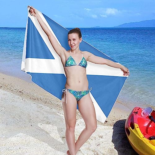 Dalzium Scotland Flag Beach Towel, Sand Free And Super Absorbent Bath Towels For Adult And Kids, Oversized Camping Towels Sports Towel For Yoga, Swimming, Beach, Gym, Spa #TOP1