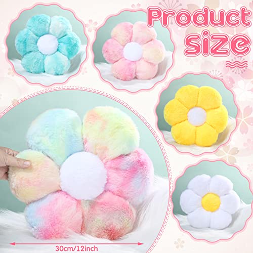 5 Pcs Flower Pillow 12" X 12" Cute Plush Throw Flower Floor Pillow Flower Shaped Floor Cushions Seating Cushion Toy Casual Comfortable Leisure Reading Pillow For Living Room Bed Car Office, Multicolor #TOP2