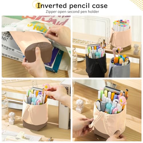 iSuperb Estojo de lápis de pé, grande, porta-canetas, maquiagem, cosméticos, bolsa para mulheres, es