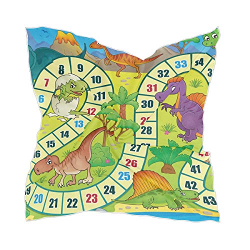 Preisvergleich Produktbild Lustige Tier Cartoon Dinosaurier Brettspiel leichte dünne Seidenschal Kopftuch Chiffon schiere Kopfbedeckung