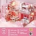 CUTEBEE Dollhouse Miniature with Furniture, DIY Dollhouse Kit Plus Dust Proof and Music Movement, 1:24 Scale Creative Room Idea (Dream Angels)