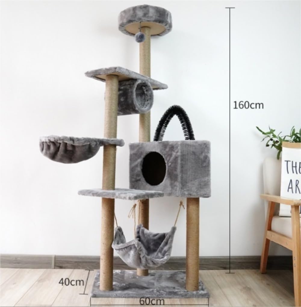 Wspinaczka Kota Drapak Dla Kota Ze Szczotką Do Samodzielnej Pielęgnacji Cat Tower Mieszkanie Kotów Domowych Z Wyściełanym Pluszem Meble