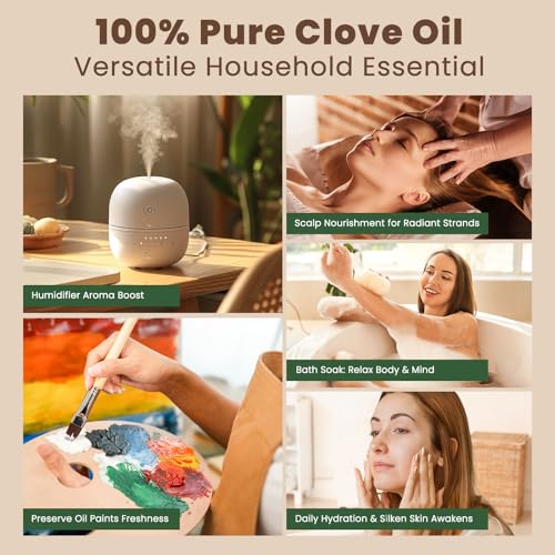 Image of HIQILI 16 Fl Oz Clove Essential Oil, Pure Natural for Hair, Diffuser, Aromatherapy - 500ML