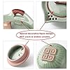 Travel Ceramic Tea Pot Set, Chinese Kung Fu Teapot 1 Pot 2 Mini Cup Porcelain Gongfu Teacups with Infuser Portable Bag All in One for Picnic Outdoor Camping Hotel #4