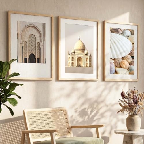 Image of HOTHOUSE Decorative Modern Wall Art Print With Frame Abstract Paintings For Living Room Bed Room Hotel Wall Decor Digital Reprint Set of 3 (19X25 inch)