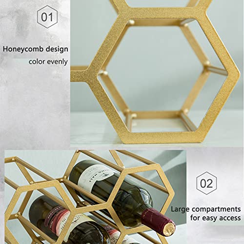 Soporte de vino metálico dorado para mesa miniatura 6