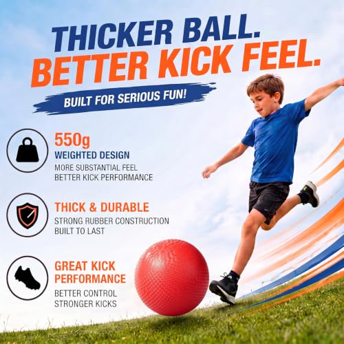 Jenaai 18 Pcs Kickball Set, 550G Upgraded Ball Set, Orange, 10 Inch - image 4