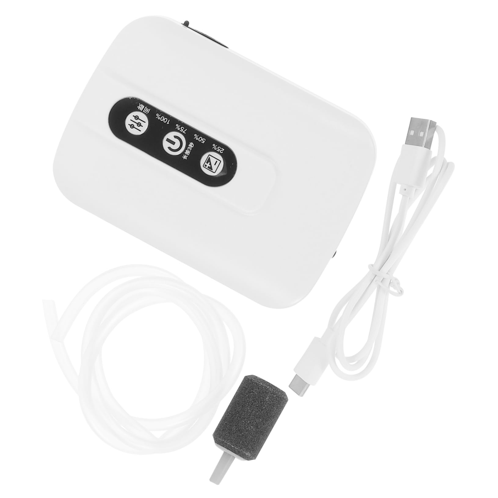Sosoport Sauerstoffpumpe für Fischbecken Tank Aquarium Spender Flasche USB Aquarienwasserpumpe USB Ladeluftpumpe Zubehör für Aquarien professionelle Sauerstoffpumpe Plastik Weiß
