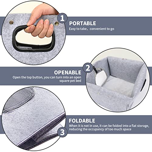 Cat Nest Dog Kennel Four Seasons Universal Felt Pet House, Travel Out Portable Portable Multifunctional Pet Bag, Foldable And Detachable, Cat Sleeping Room Pet Supplies (Grey) #TOP5