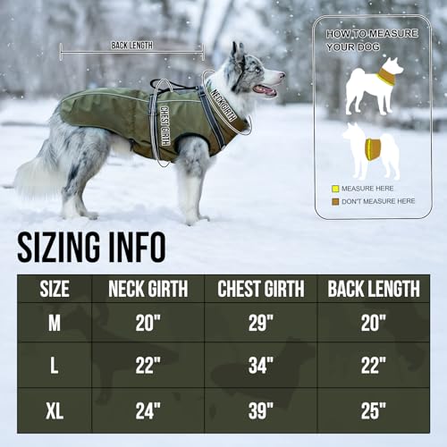 OneTigris Dog Coat with Harness - Reflective Adjustable Coats for Medium and Large Dogs, Waterproof Warm Winter Coat, Soft Heavy Fleece Lining with Back Zipper Dog Jackets - Image 3