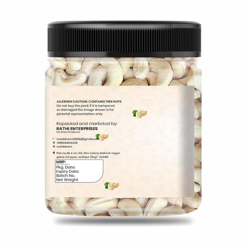 Image of NUTS BLOOM Premium Whole Cashews 100g | Rich in Protein, Magnesium & Phosphorus | Natural Big size Kaju | Ideal for Snacking, Cooking & Gifting