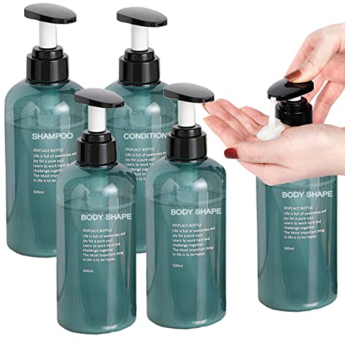 Seifenspender,4StüCk 500ml Shampoo Spender SpüLmittelspender,Ideal for Kitchen and Bathroom(Blau) Cover