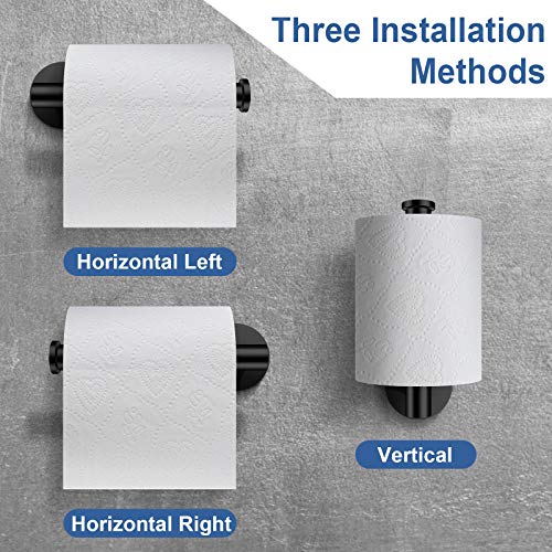 Kulemax Matte Black Toilet Paper Holder, Premium Bathroom Toilet Paper Holder Wall Mount, Stainless Steel Tissue Roll Holder For Bathroom Kitchen Washroom, 5 Inch Sus 304 Toilet Paper Roll Holder #TOP2