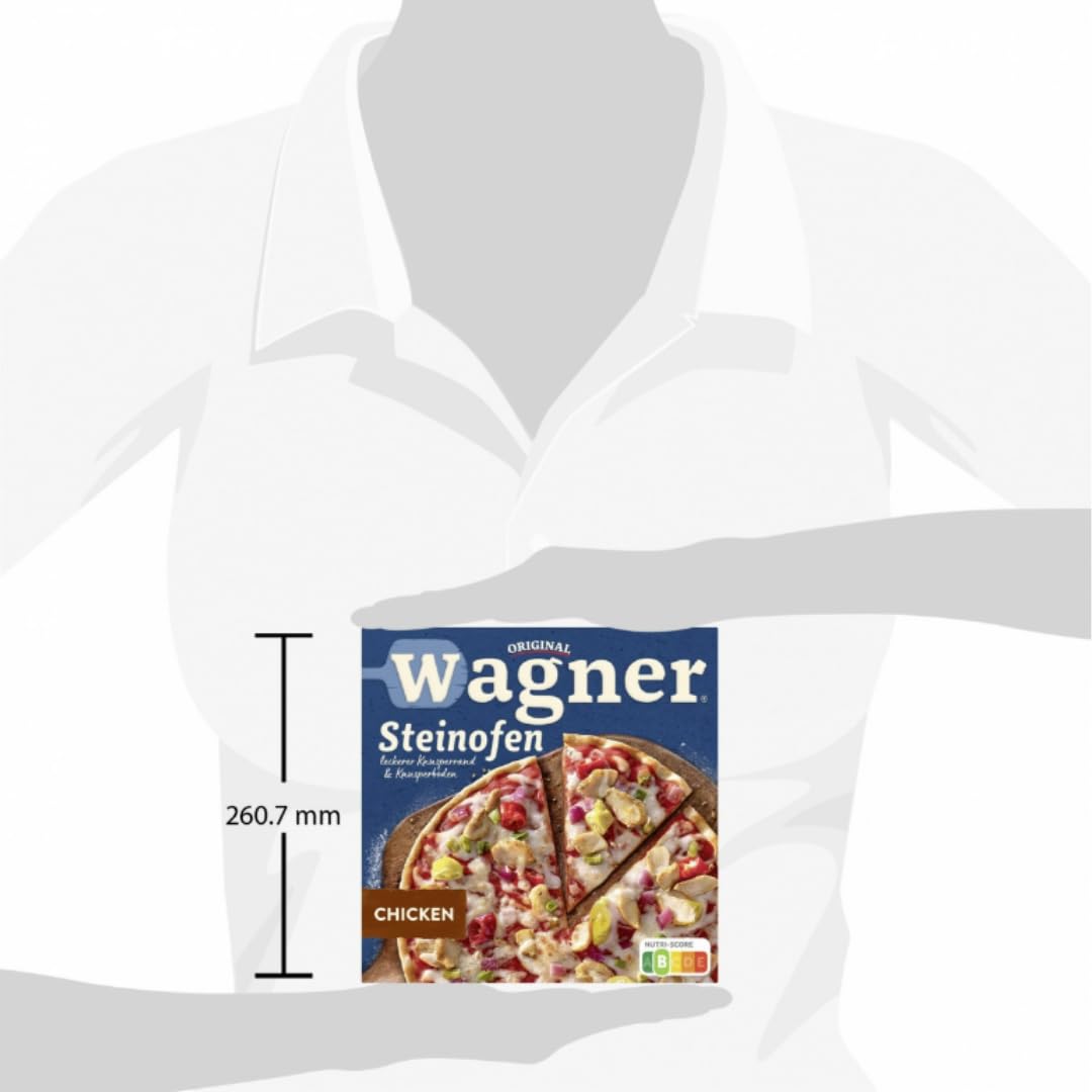 Mit Pufai Grocery, Original Wagner Steinofen Pizza Chicken Pizza 350 Gramm x 4 STÜCK [Frischegarantie]