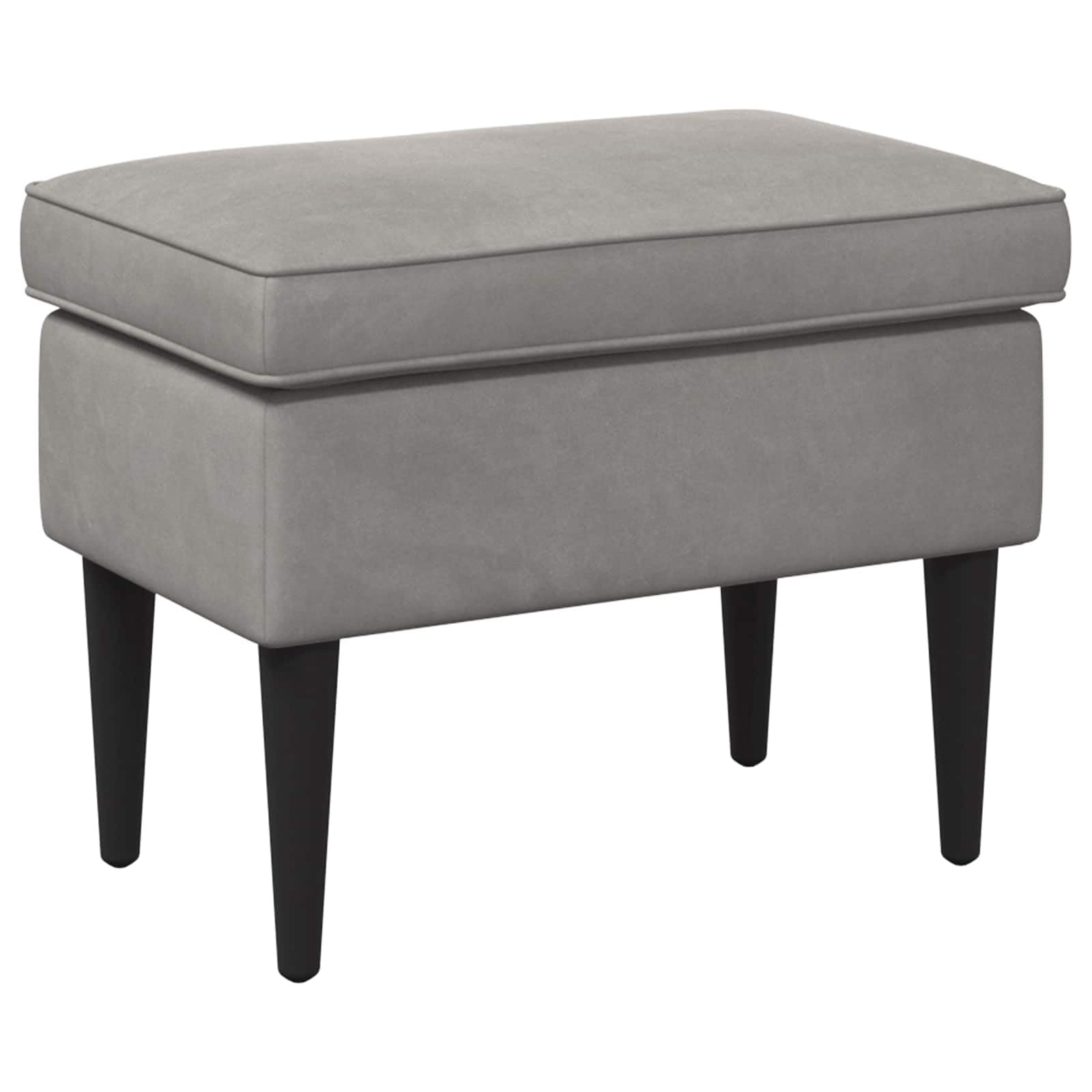 Fotel z Pouf 2 szt. Jasnoszary Aksamit