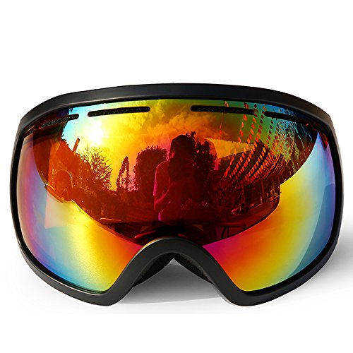 DECDEAL Esqui de inverno Goggle UV400 Proteção Dual Lens Snowboard Goggles OTG Esférico Anti-neblina