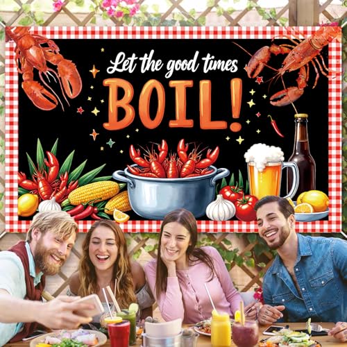 Crawfish Boil Banner Backdrop, Let The Good Times Boil Crawfish Party Decorations, Let The Good Times Boil Banner Backdrop by Eaguecros - Image 6