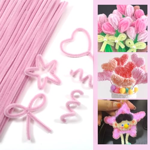 TOAOB Fil Chenille 100pcs Tiges de Fils Chenille Pâle Cure Pipes Cleaner Couleurs Assorties Cleaners Crafts Set 6mm x 300mm pour DIY Artisanat Décoration Fournitures Loisirs Creatifs - vue 4