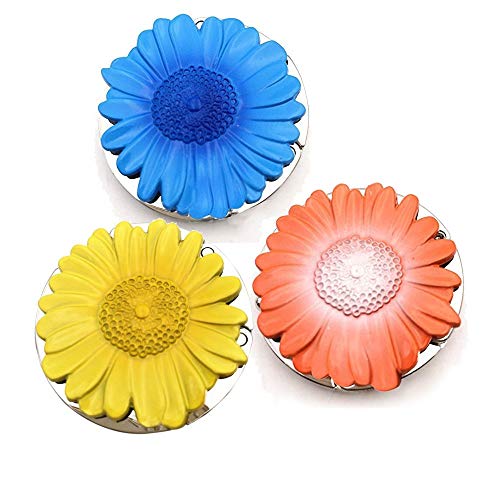 Preisvergleich Produktbild Handtaschenhaken, Sonnenblume Faltbare Handtasche Haken Tragbare Faltbare Abschnitt Lagerung Handtasche Kleiderbügel Halter für Tische (3 stücke Gemischt Set)