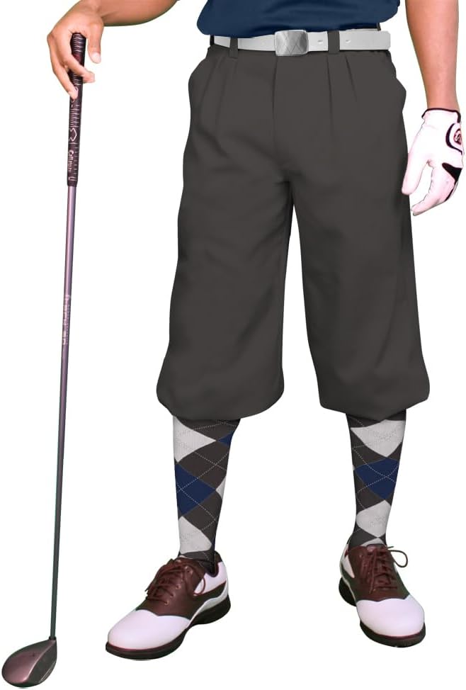 Golf Knickers Charcoal Microfiber (Plus Fours) for Men