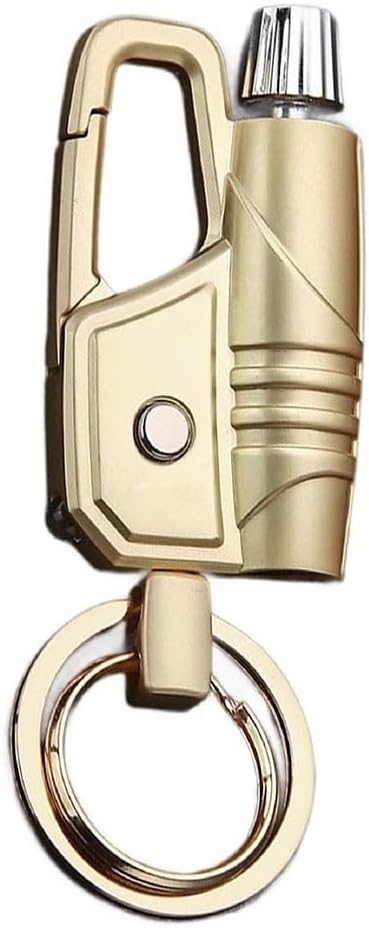 Multi-Functional Keychain Lighter, Kerosene Match Lighter with Bottle Opener and Waterproof(2pack Gold)