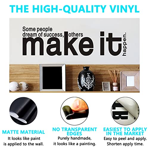 Vinyl Wall Art, Inspirational Wall Decals, (Easy To Apply), Wall Stickers Decor Quotes Men Motivational Teamwork Office Gym Garage School Classroom Bedroom Dorm, Positive Dance Gymnastics Basketball Baseball Home Family Words Signs Sayings, Some People Dream Of Success Others Make It Happen 25"X7" #TOP1