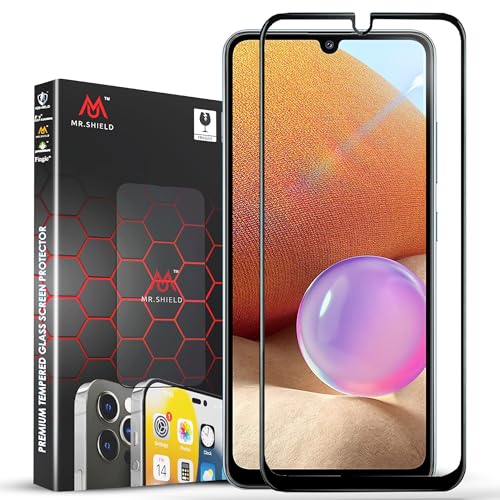 Image of Mr.Shield Top-Notch HD+ Tempered Glass Screen Protector Guard For Samsung Galaxy A32 / M32 / F22, 9H Hardness, Military Grade Protection, Easy Installation kit