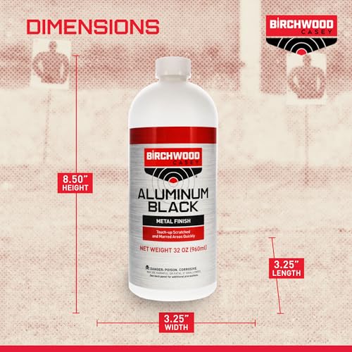 Image of Birchwood Casey Fast-Drying Fast-Acting Aluminum Black Metal Finish for Restoring Scratched and Marred Areas, Gun Cleaning, 3 Ounce Bulk Each