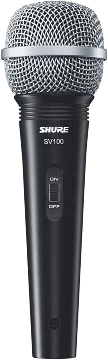 Shure SV100, Cardioid Dynamic Handheld Vocal Microphone, Wide Frequency Response, Versatile, For Karaoke, Podcast & Live Streaming, Black