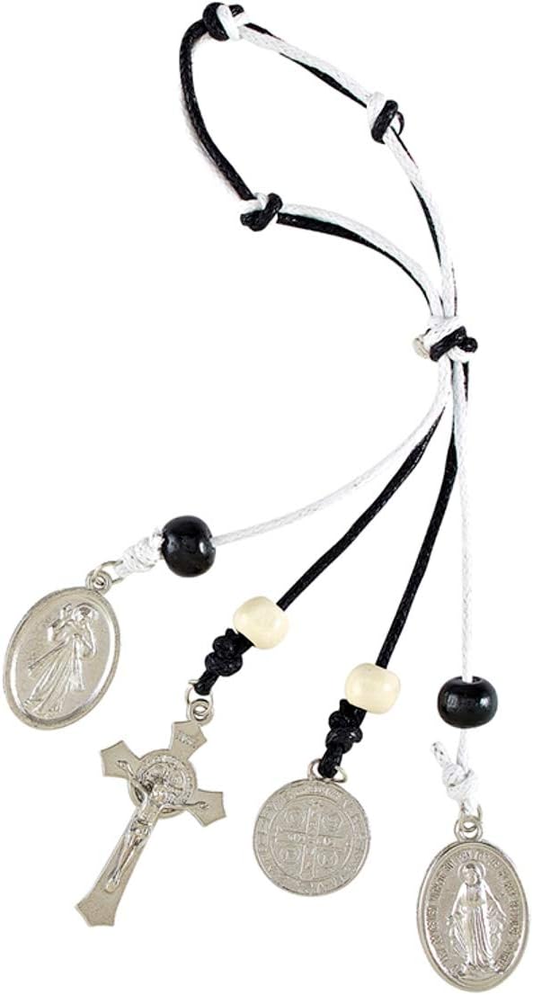 Autom Saint Benedict Door Hanger with Medals, Bless This Home Wall Decorations, Housewarming Gift Ideas, 6.5 Inches
