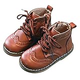 [しあわせ倉庫] キッズ ブーツ 女の子 袴ブーツ 幼児 編み上げ レースアップ ブーツ サイドジッパー カジュアル フォーマル 歩きやすい (ブラウン,14.5cm)